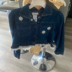 2 piece girl set dress with jean jacket